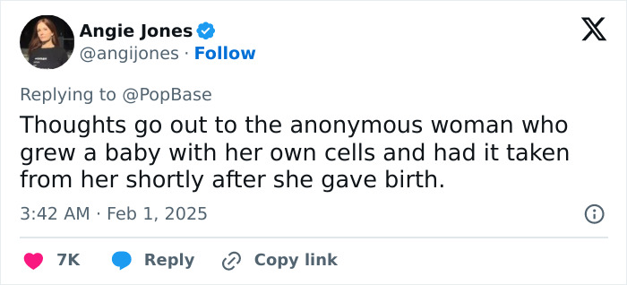 Tweet discussing surrogate mothers and celebrities facing backlash.