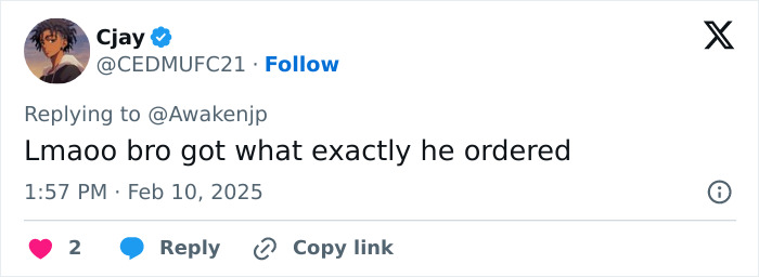 Tweet reply discussing Billie Eilish merch quality concerns and humorously pointing out a purchasing experience.