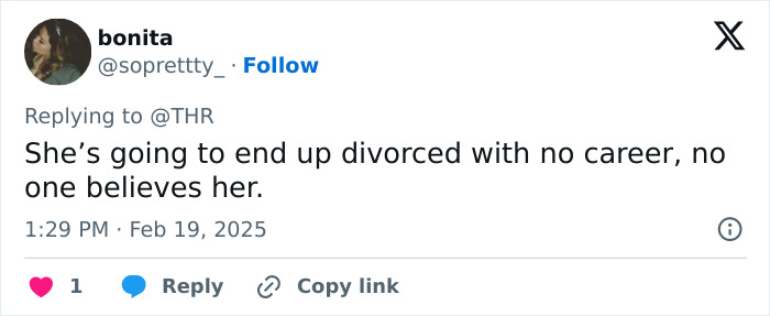 Tweet expressing skepticism about character's future, referencing "It Ends With Us" and Justin Baldoni's intimate scenes.