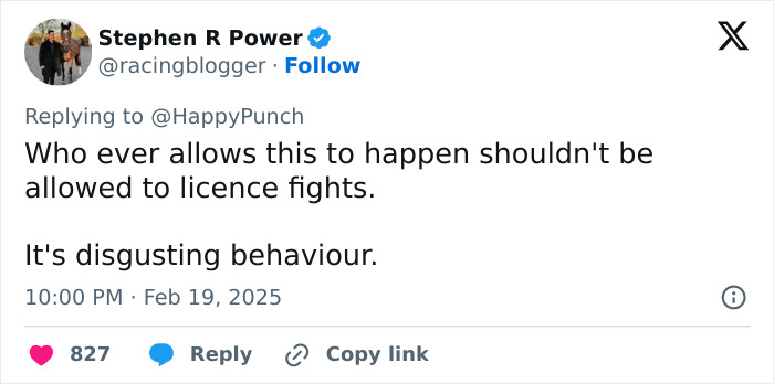 Tweet criticizing controversial MMA fight with pro men versus untrained women; calls it "disgusting behaviour.