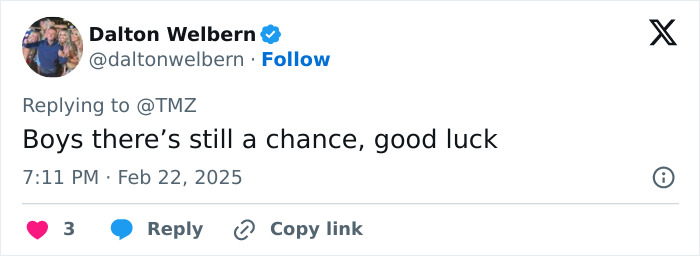 Dalton Welbern tweets about Sydney Sweeney and fiancé's postponed wedding.