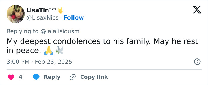 Condolences tweet for Jesus Guerrero, celebrity hairstylist.