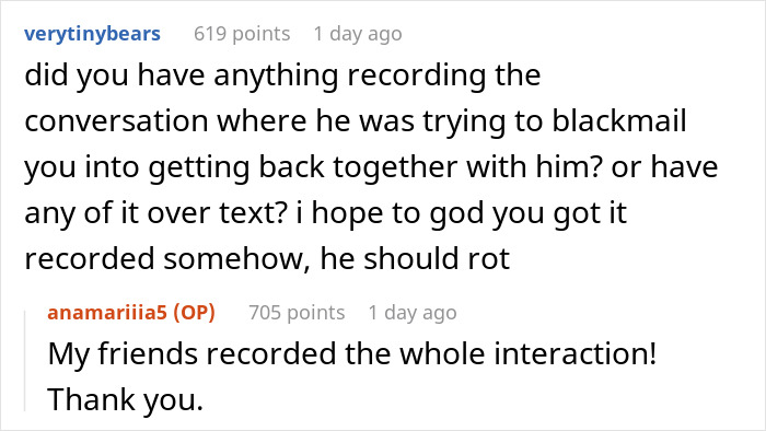 Reddit comment discussing recording a conversation related to a woman’s nightmare trip and her lost dog.