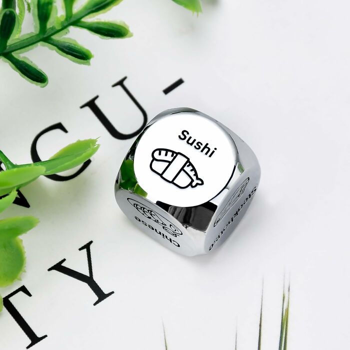 Sushi-themed novelty dice, a fun Valentine's Day gift idea.