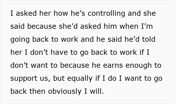 Text discussing a man's financial support for a family decision on work, house move, and hospital situation.