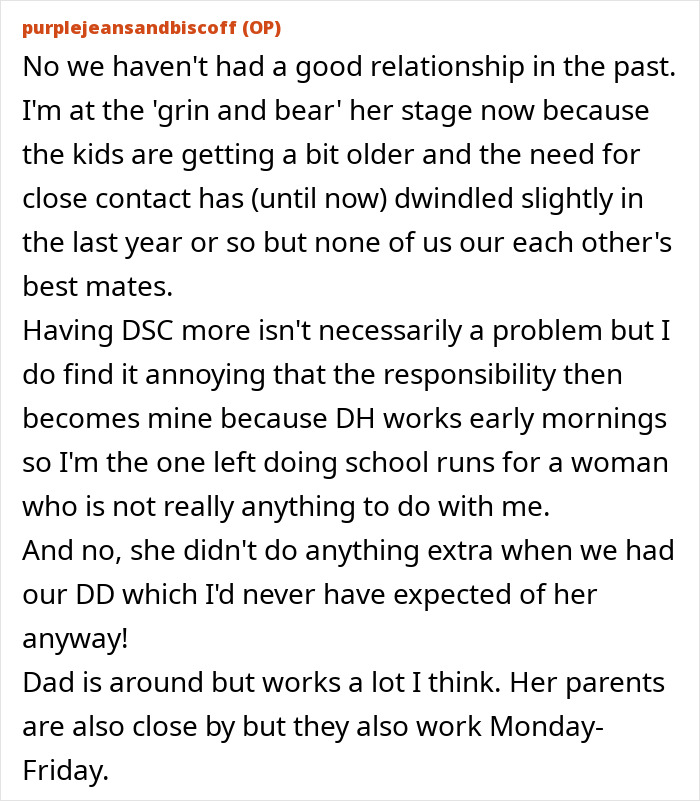 Text exchange about husband's ex and new baby, highlighting relationship dynamics and responsibility challenges.