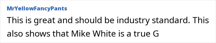 Comment discussing intimacy coordinators and praising Mike White&rsquo;s work.