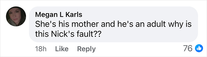 Comment questioning Nicolas Cage's responsibility in ex's lawsuit regarding son's alleged attack.