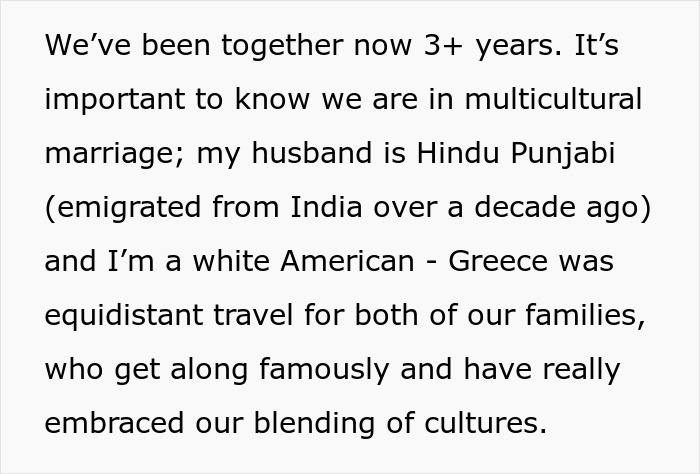 Text about a multicultural marriage involving teaching yoga and cultural blending.