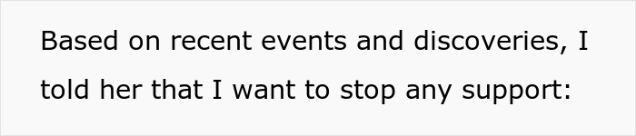 Text about stopping financial support, related to parents always using daughter for money.