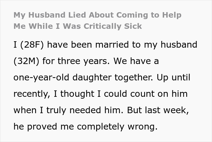 Text describing a husband's actions during his wife's critical illness, impacting their marriage.