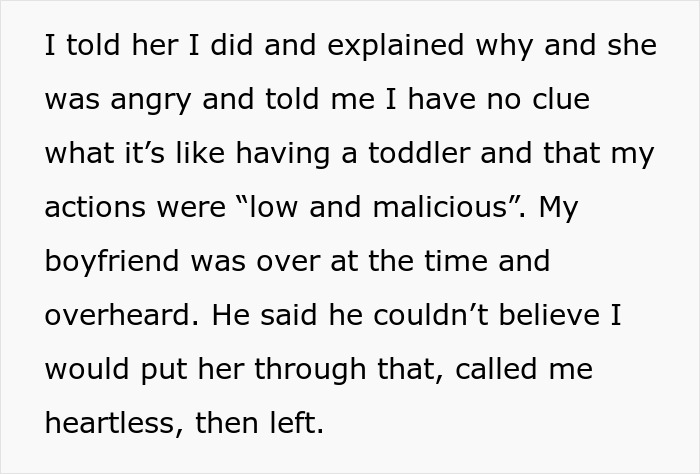 Text about a woman facing backlash for calling CPS on a mom due to toddler tantrums, involving a heated argument.