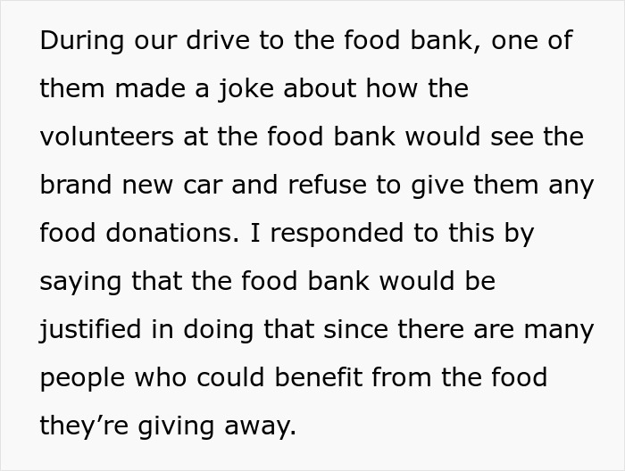 Person discusses friends lying about income to misuse food bank resources, feeling it deprives those in need.