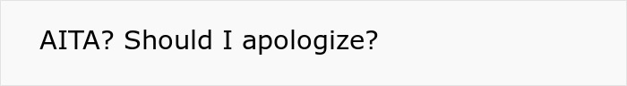 Text asking if an apology is necessary displayed on a white background.