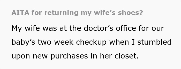 Text discussing returning wife\'s shoes after finding new purchases in her closet.