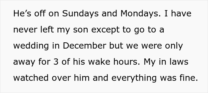 Text discusses husband reluctant to care for infant alone; wife refuses to coddle him.