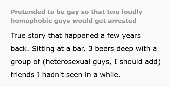 Text message recounting a bar incident involving homophobic jerks and a group of friends.