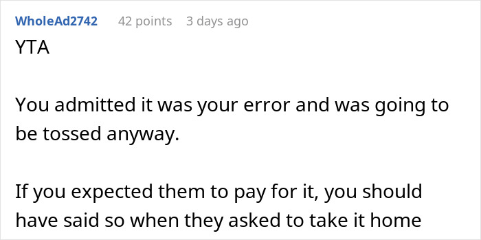 Comment on a woman refusing to pay for her friends' takeaway meal, discussing responsibility.