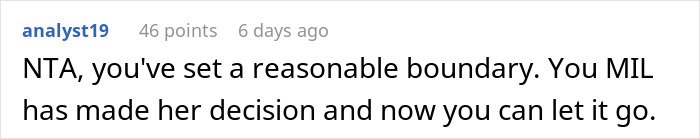 Comment on setting boundaries with mother-in-law after childbirth, gaining community support.