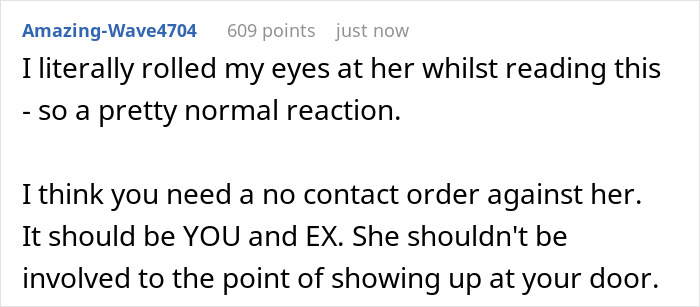 Reddit comment discussing mom's reaction to kids' stepmom whining about bonding issues.