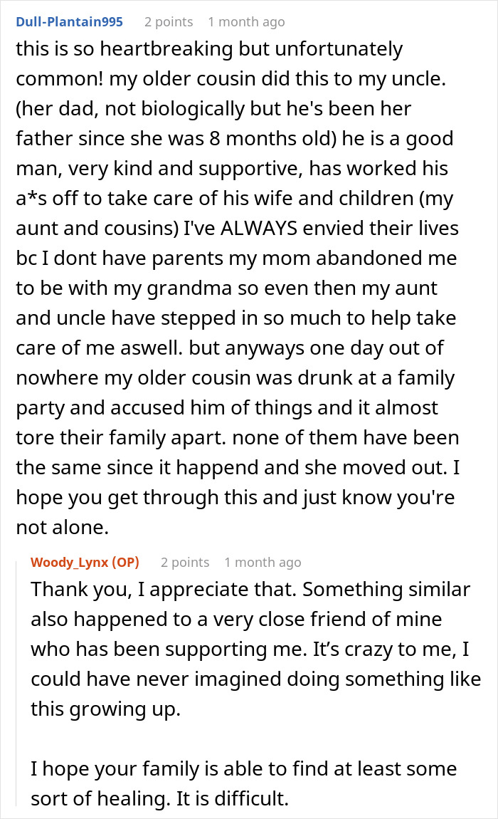 Discussion about stepdaughter's lies disrupting family life, seeking online advice and support in comments.