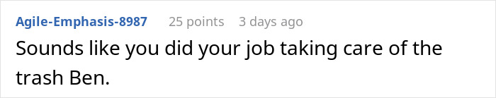 Comment discussing job responsibilities related to getting someone fired.