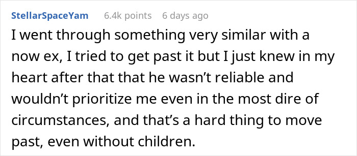 Text from a forum user sharing an experience about marriage affected by a lack of prioritization.