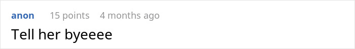 Reddit comment saying, "Tell her byeeee," about graveyard shift dilemma.