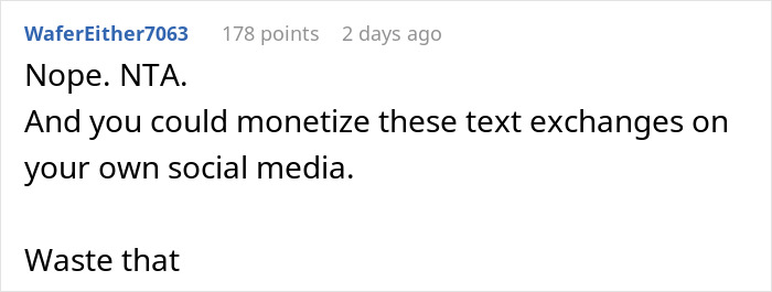 Reddit comment discussing an influencer demanding free painting and $200. 