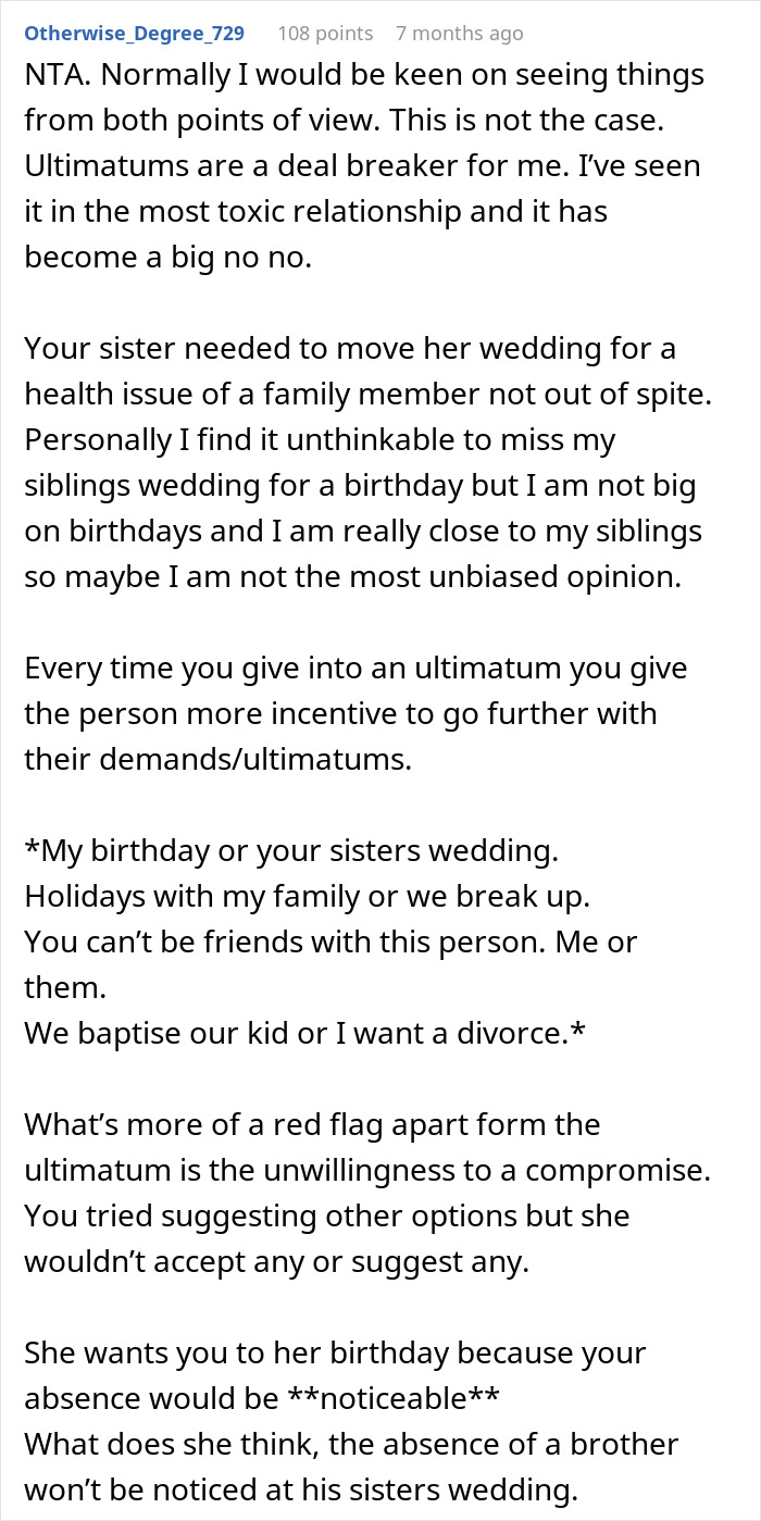 Reddit user discusses relationship ultimatum, emphasizing it's a dealbreaker, and explains the need for compromise.