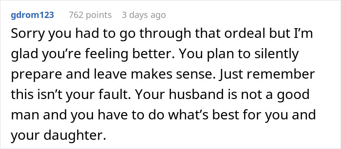 Comment receives 762 points discussing a husband's decision impacting marriage negatively.