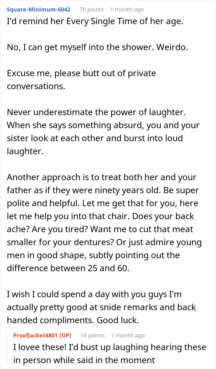 Screenshot of comments discussing a 23-year-old woman's reaction to her dad's younger girlfriend parenting her.