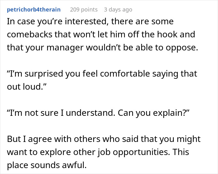 Advice on addressing a coworker's racist comments, suggesting responses management can't oppose.