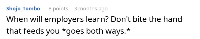 Comment highlighting lessons for toxic bosses after employee's perfect exit plan goes viral.