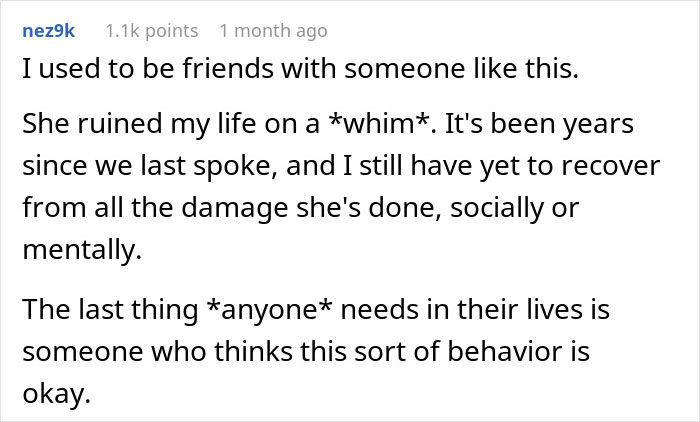 Reddit comment about someone's negative experience with a friend, related to a shocking laptop discovery.