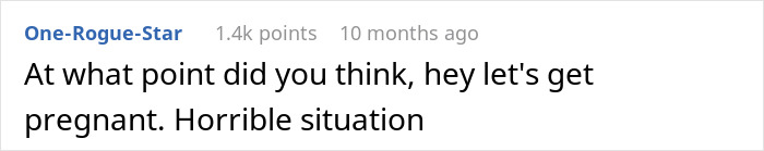 Reddit comment discussing a difficult situation involving a pregnant girlfriend and money issues.