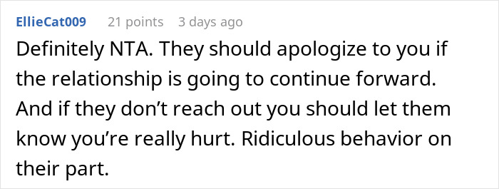 Comment about friends assuming a woman is lesbian due to appearance, suggesting an apology is needed.