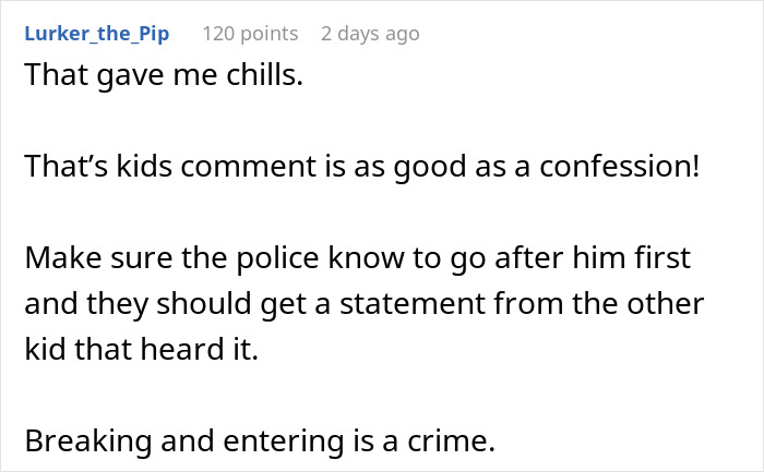 Screenshot of a comment discussing a student's creepy comment and legal concerns.