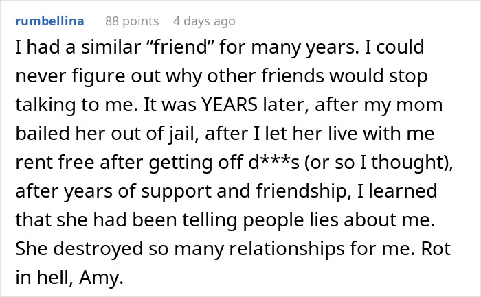 Text post about being used by a friend and experiencing betrayal over years, leading to broken relationships.