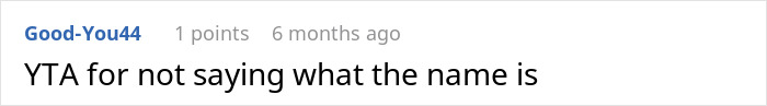 Reddit comment about naming a daughter, expressing confusion.