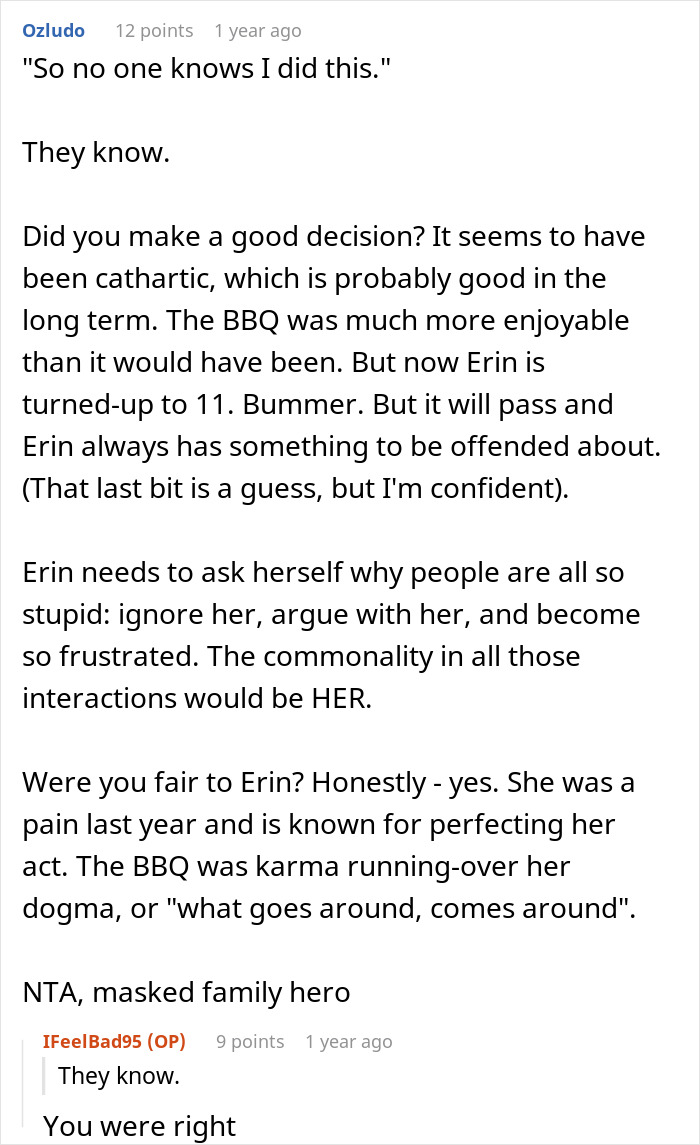 Forum discussion about vegan SIL and family barbecue conflict.