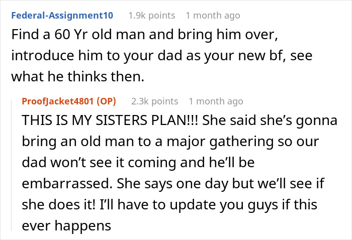 Online discussion about young woman's feelings towards dad's girlfriend parenting her.