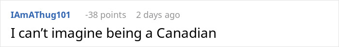 Comment on a forum, user expressing thoughts on Canadian experience.