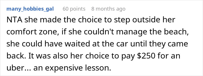 Reddit comment about a girl paying $250 for an Uber home.