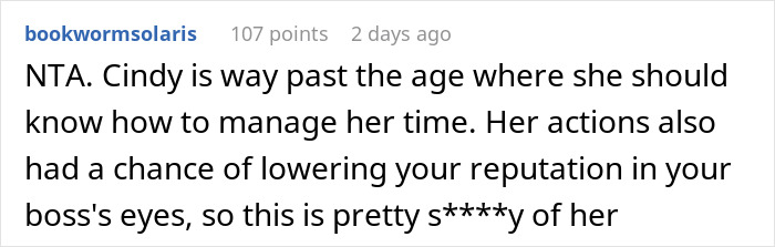 Forum comment discussing a girlfriend not passing probation due to lateness.