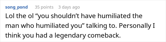 Reddit comment about a legendary comeback after racially insulting a coworker.