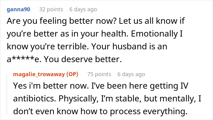 Online conversation about a husband&rsquo;s decision affecting his marriage after wife&rsquo;s health crisis.