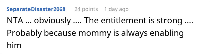 Comment on entitlement regarding family cabin restoration.