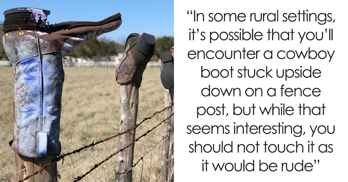 Cowboy Boots Stuck On Fences Are There For A Reason, And They’re Not For You To Touch