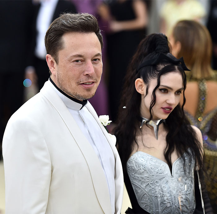 Grimes with Elon Musk, highlighting a child\'s medical crisis issue.